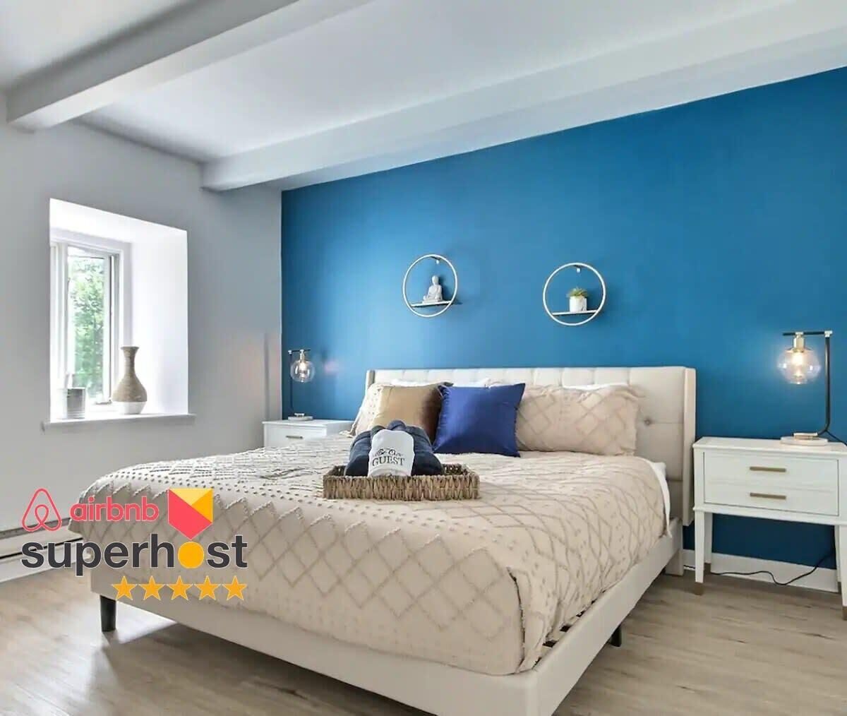 2 bedrooms, iron/ironing board, travel crib, WiFi