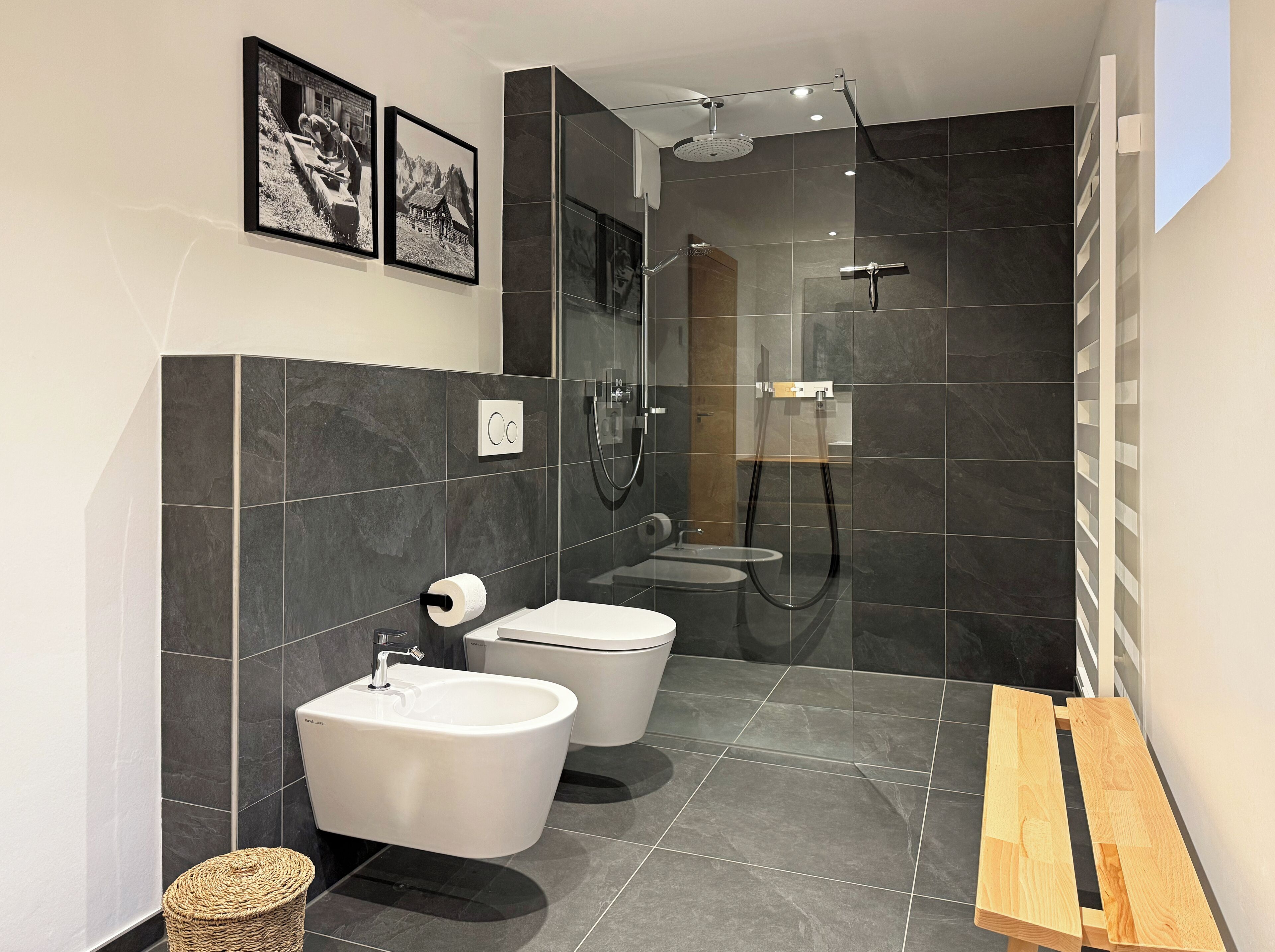 Dusche, Haartrockner, Bidet, Handtücher