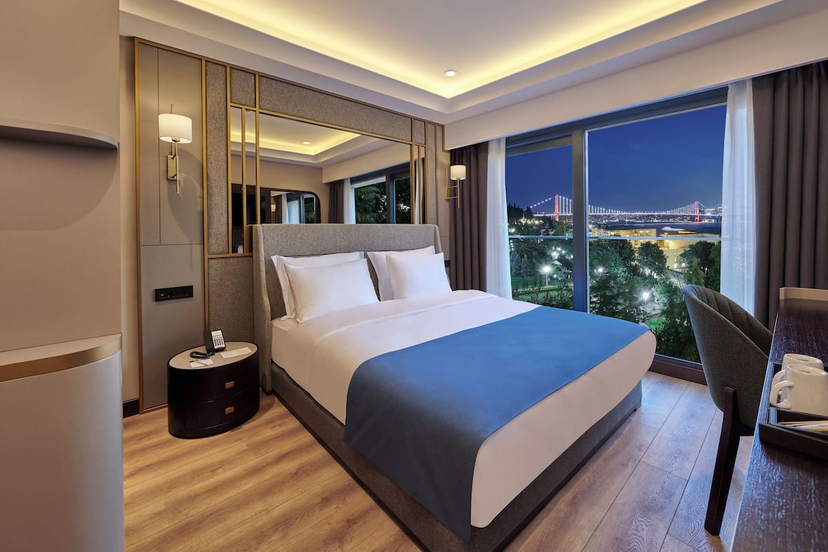 Rom – deluxe, delvis sjøutsikt | Minibar, strykejern/-brett, wi-fi (inkludert) og sengetøy