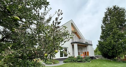 Neon apartment with balcony, garden view, super am