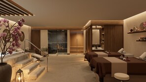 Ruang perawatan pasangan, sauna, hot tub, ruang uap, dan perawatan tubuh