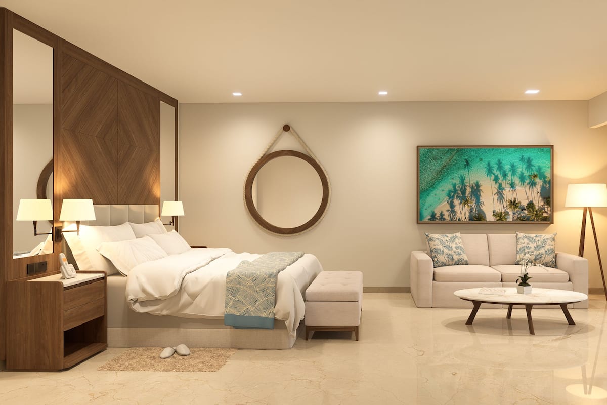 Grand Family Suite Golf View | Sängtillbehör av högsta kvalitet och duntäcken