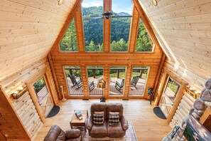 Smart TV, fireplace, video games, DVD player