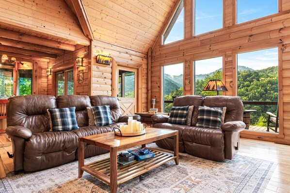 Smart TV, fireplace, video games, DVD player