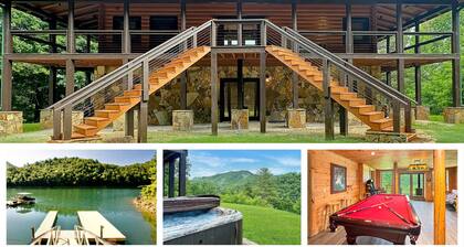 Private Dock! - Mtn Views - Hot Tub - Luxury Cabin