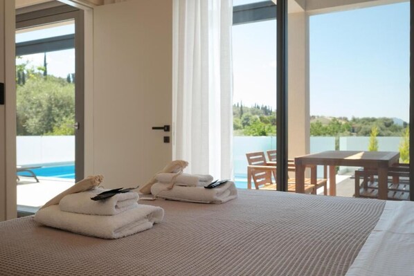 2 bedrooms, iron/ironing board, free WiFi, bed sheets - VILA1 ANAPNOE IKIES CORFU WITH PRIVATE POOL (Corfu)