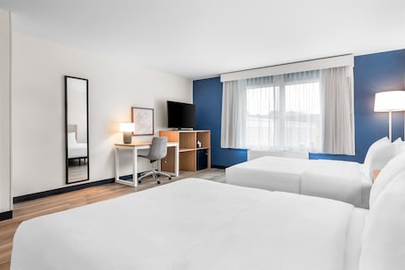 Room, 2 Queen Beds, Accessible, Bathtub (Mobility) | Iron/ironing board, free WiFi, bed sheets