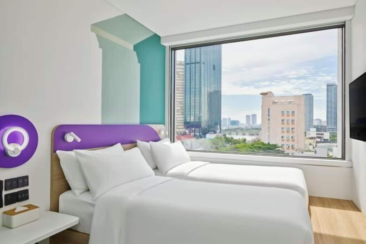 In-room safe, desk, laptop workspace, blackout curtains
