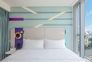 In-room safe, desk, laptop workspace, blackout curtains
