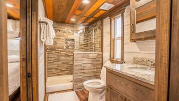 Hair dryer, towels, toilet paper
