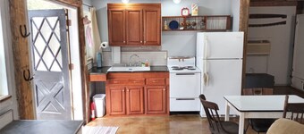 Charming cabin get away w/ walk-in shower, kitchenette,  AC/heat, WiFi