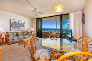 Condo, 2 Bedrooms, Ocean View | Living area | 32-inch flat-screen TV with cable channels, DVD player - Paki Maui 103 (Lahaina)