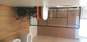 Ducha, secador de pelo, bidé y toallas