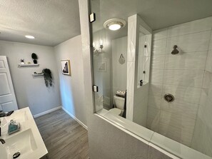 Shower, bidet, towels, soap - Luxe San Antonio Retreat w/ Private Pool, Near Major Highways & Top Attractions (San Antonio)