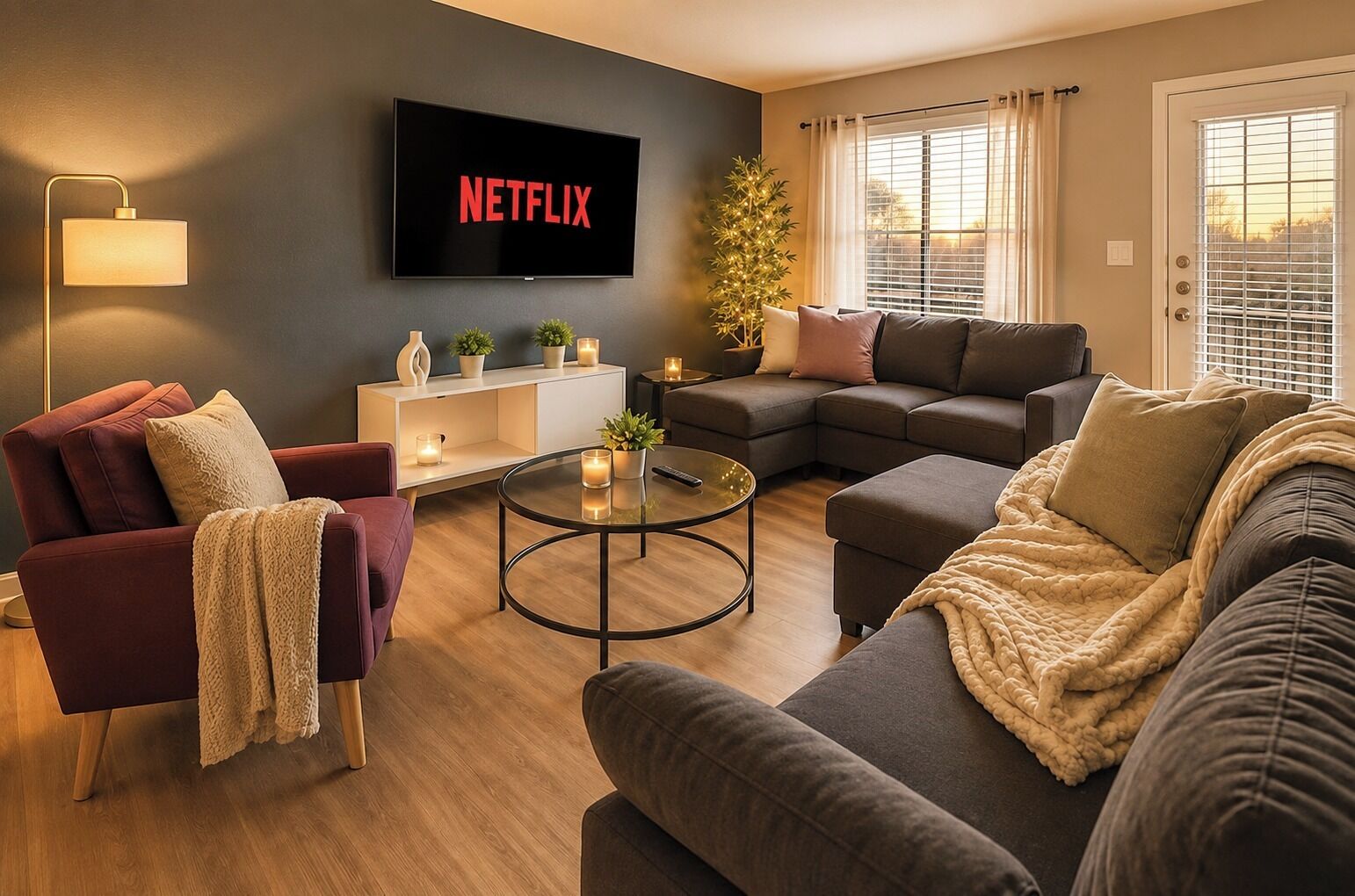 Smart TV, table football, ping pong