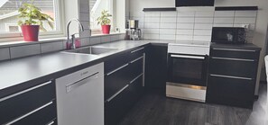 Kühlschrank, Mikrowelle, Ofen, Herdplatte