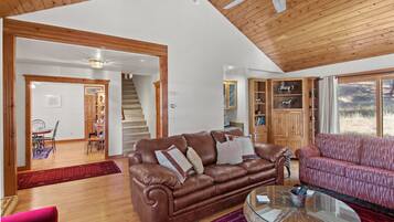 Smart-tv, eldstad och dvd-spelare