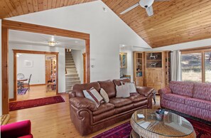 TV connectée, cheminée, lecteur de DVD