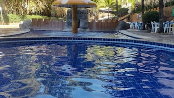 7 outdoor pools, pool umbrellas, pool loungers
