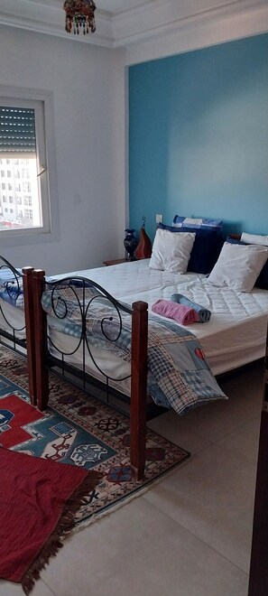 3 bedrooms, iron/ironing board, WiFi, bed sheets - Luxury apartment, secure, 105 m2, town center, 400 m from the beach (Agadir)