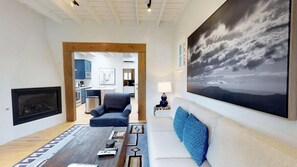 Smart TV, fireplace - Delgado B1 | Historic 1-Bedroom Artist Retreat in Santa Fe (Santa Fe)