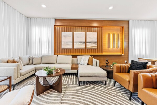 TV, fireplace, video games