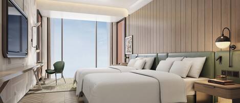 In-room safe, desk, laptop workspace, blackout curtains