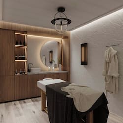 Bilik rawatan pasangan, sauna, tab panas, rawatan badan, aromaterapi