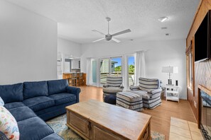 TV, fireplace, DVD player