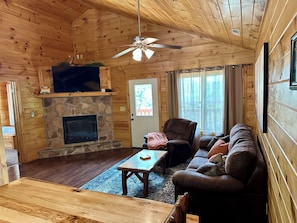 テレビ、暖炉、テレビゲーム