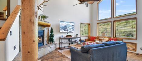 Télévision, cheminée