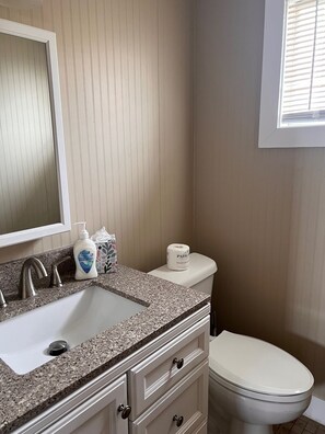 Serviettes fournies, savon, papier toilette