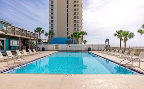 Outdoor pool, a heated pool - 3 min walk to Beach! - 11 Pools - Gated community - Gulf highlands resort! (Panama City)