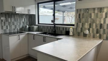 Fridge, microwave, dishwasher, electric kettle