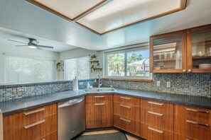 Fridge, microwave, oven, stovetop - Family-Friendly Chandler Home • Heated Pool • Minutes to Downtown & Dining (Chandler)