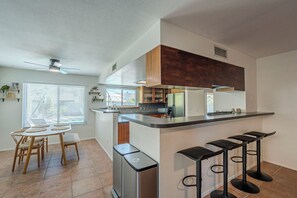 Fridge, microwave, oven, stovetop - Family-Friendly Chandler Home • Heated Pool • Minutes to Downtown & Dining (Chandler)