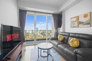 Apartment, 1 Schlafzimmer, Stadtblick | Wohnbereich