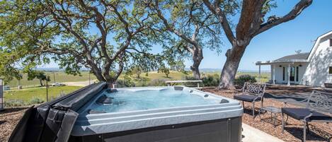 Appartement, 2 queensize bedden, bubbelbad (Hidden Acre - Bird House) | Terras