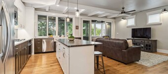 NEW! Peaceful Parkside Escape | High-End Kitchen | Screened Patio | BBQ | Steps to River Greenbelt