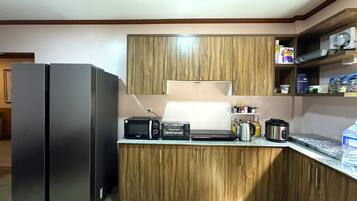 Mini-fridge, electric kettle