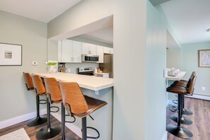 Fridge, microwave, stovetop, dishwasher - Pond Views: Spacious Family Home in Presque Isle! (Presque Isle)