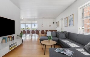 TV, fireplace, table football, ping pong