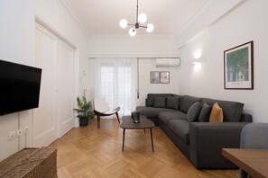 Design Apartment, Kitchen, City View | Living area - Modern apartment near Lycabettus hill with balcony (Athens)