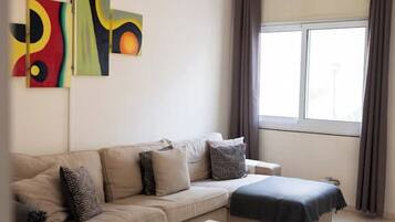 Smart-tv, böcker, ett musikbibliotek och ett filmbibliotek