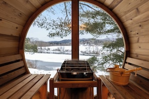 Property grounds - Designer A-Frame Treehouse with hot tub on river (Johnson)