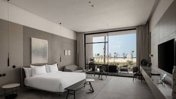 Junior Suite King Sea View - Direct Beach Access | Egyptian cotton sheets, premium bedding, down comforters