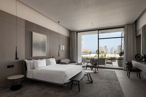 The O Suite Sea View - Direct Beach Access | Sengetøy i egyptisk bomull, sengetøy av topp kvalitet og dundyner