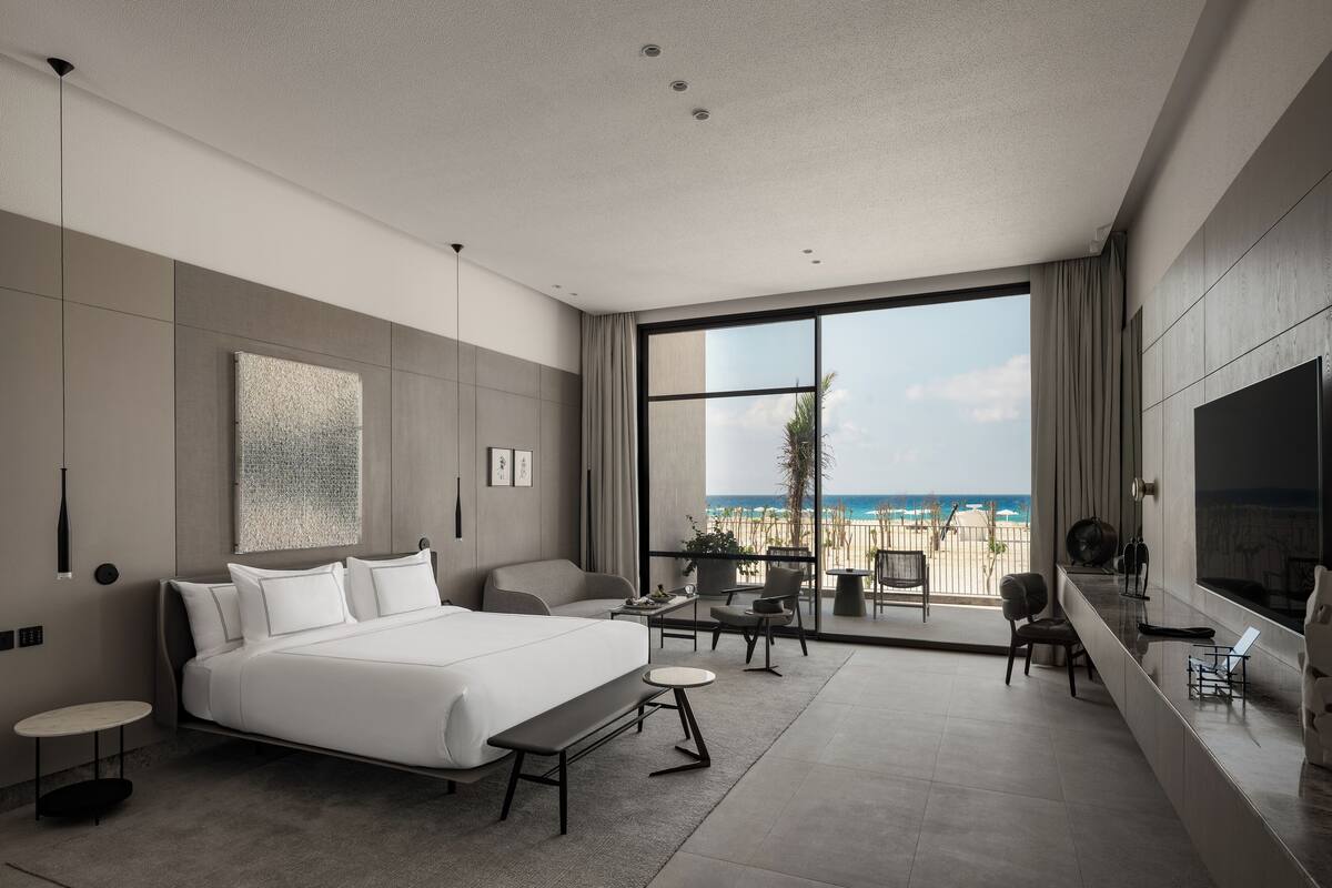 Grand King Room, Sea View | Roupas de cama de algodão egípcio, roupas de cama premium