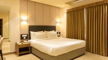 Desk, free WiFi, bed sheets