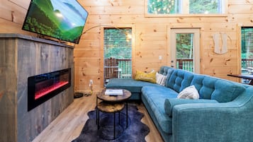 Smart TV, fireplace, video library, stereo